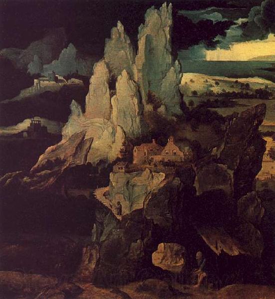 Joachim Patenier Saint Jerome in a Rocky Landscape Norge oil painting art